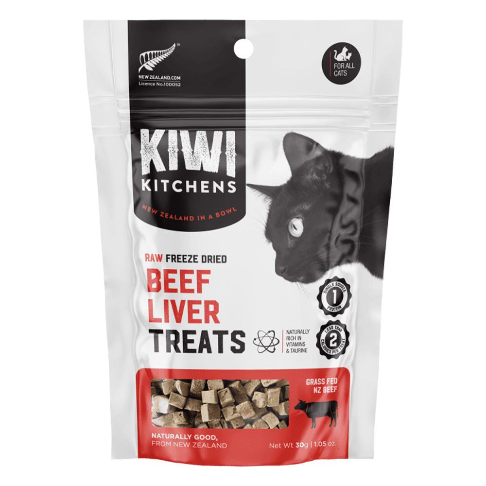 Kiwi Kitchens Raw Freeze Dried Beef Liver Cat Treats for Cat Supplies
