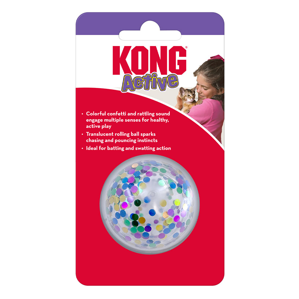 Kong Active Toy For Cats - Confetti Ball 1 Pack