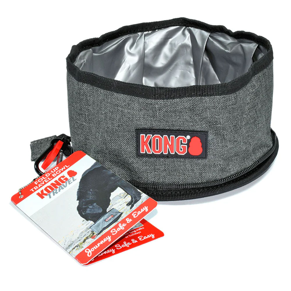 KONG Travel Fold-Up Bowl for Dogs for Dog Supplies