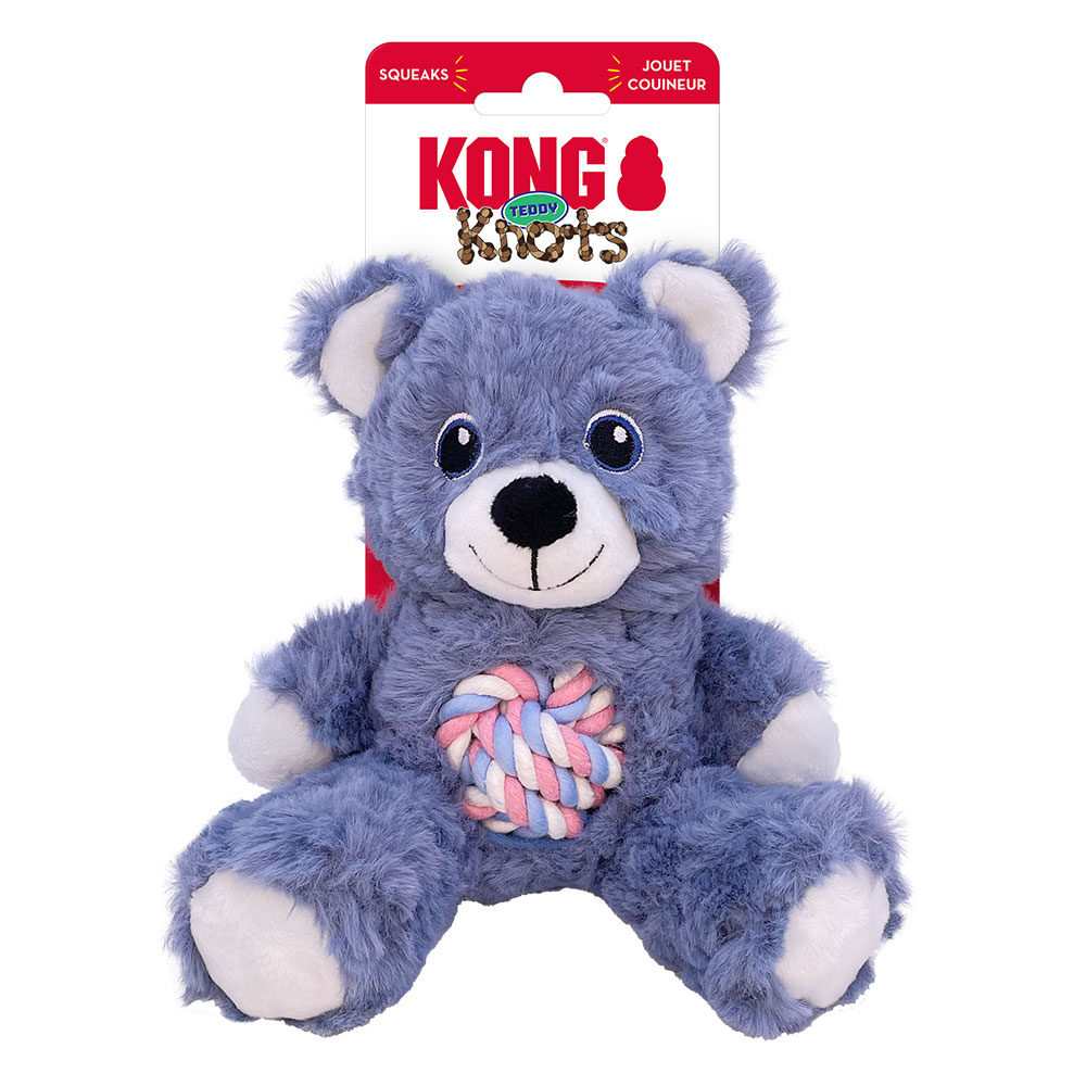 Kong Knots Teddy Squeaker Toy For Dogs - Assorted Colors 1 X Small