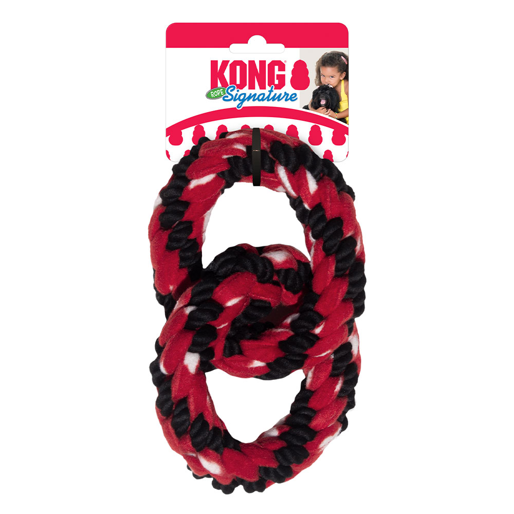 KONG Signature Rope Tug Toy for Dogs - Double Ring Tug