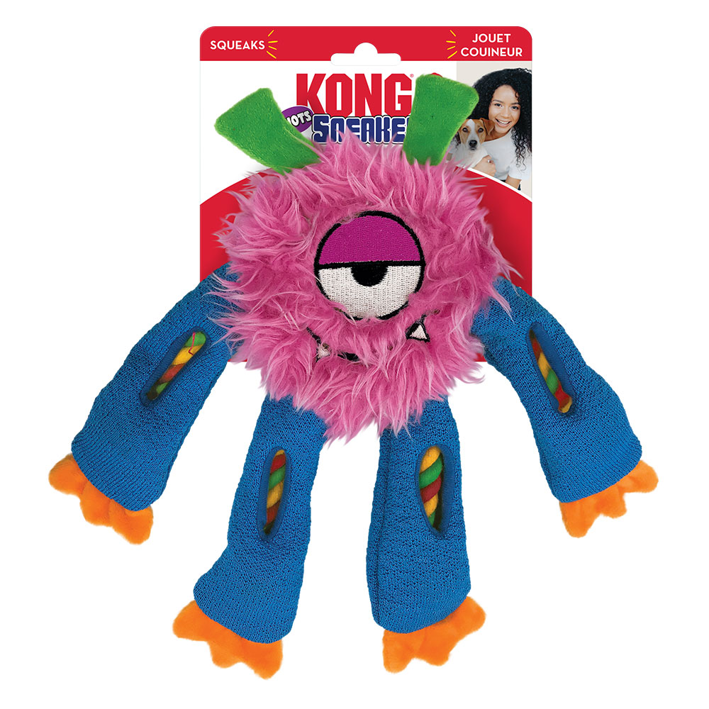 Kong Sneakerz Knots Squeaker Toy For Dogs  1 X Medium