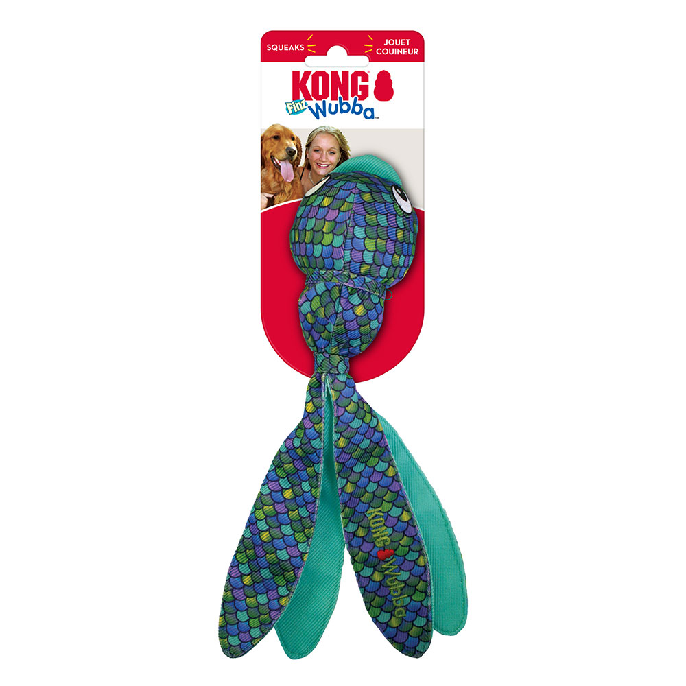 Kong Wubba Finz Squeaker Toy For Dogs - Blue 1 X Small