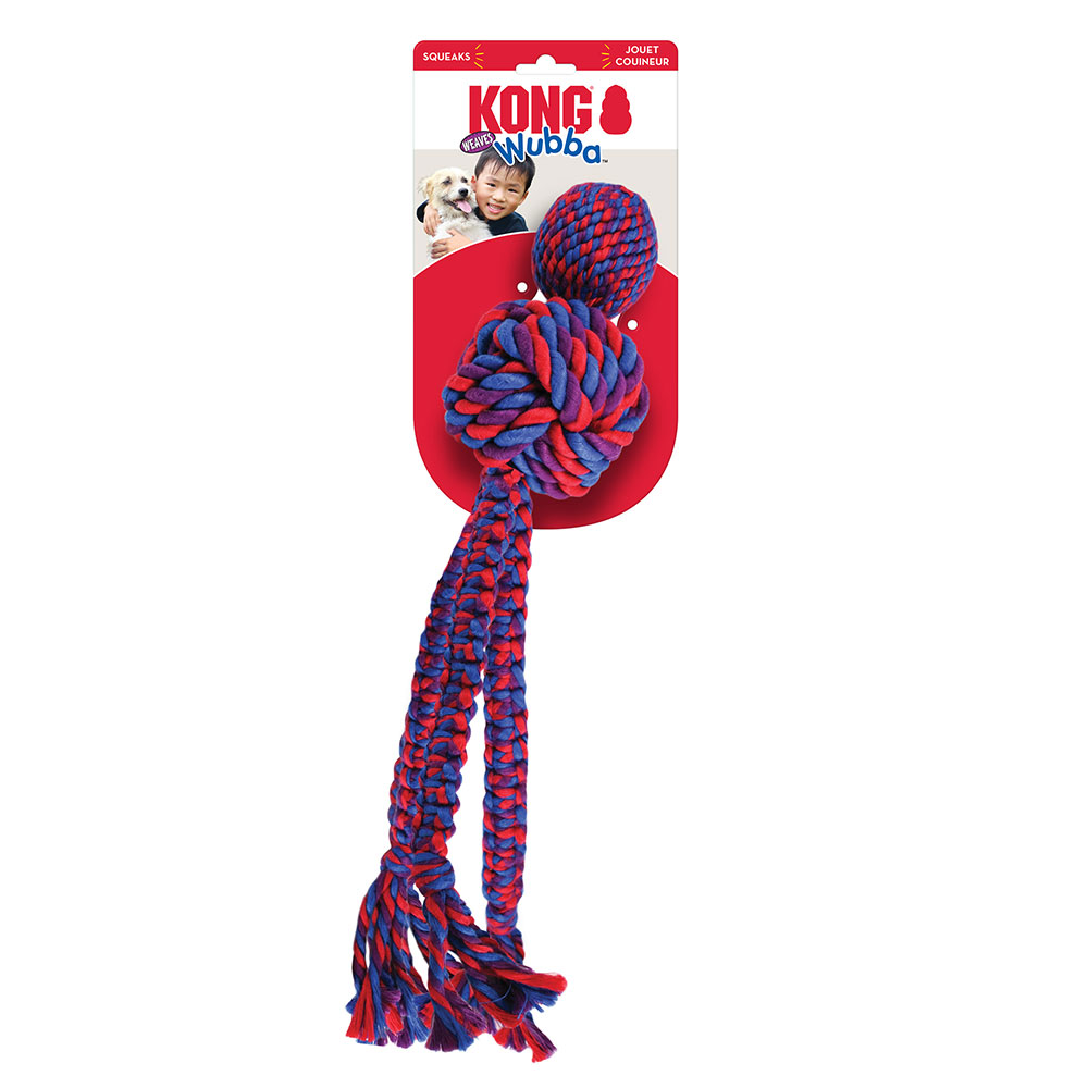 Kong Wubba Weaves Squeaker Toy For Dogs - With Rope 1 X Xlarge