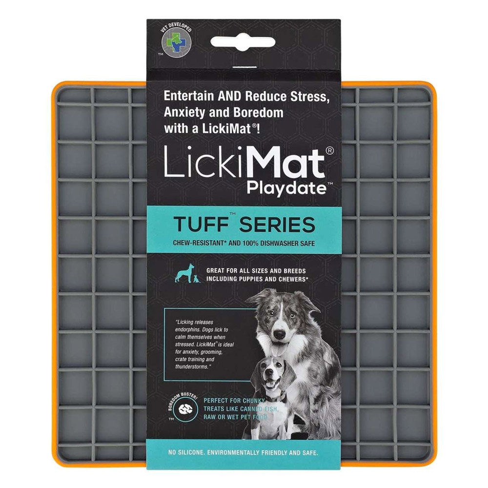 LickiMat Tuff Playdate Dog Orange