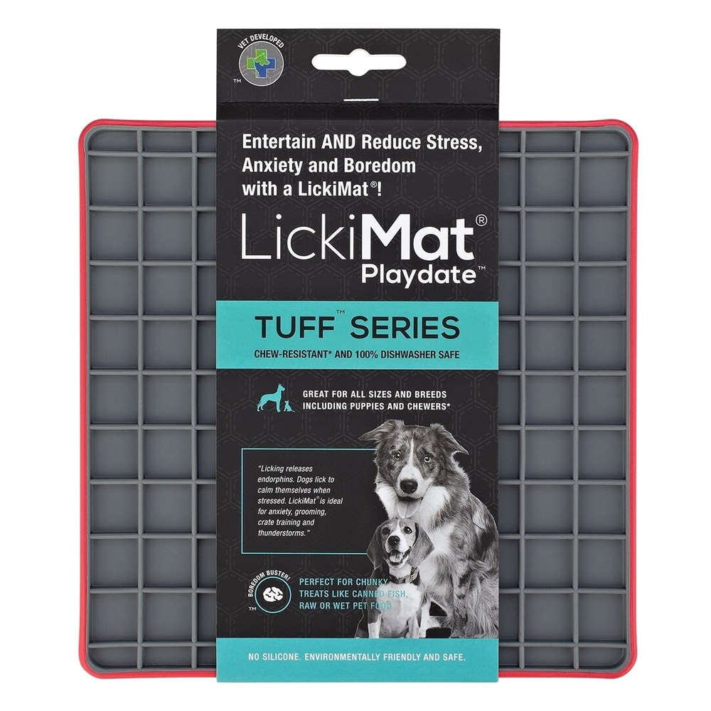 LickiMat Tuff Playdate Dog Red
