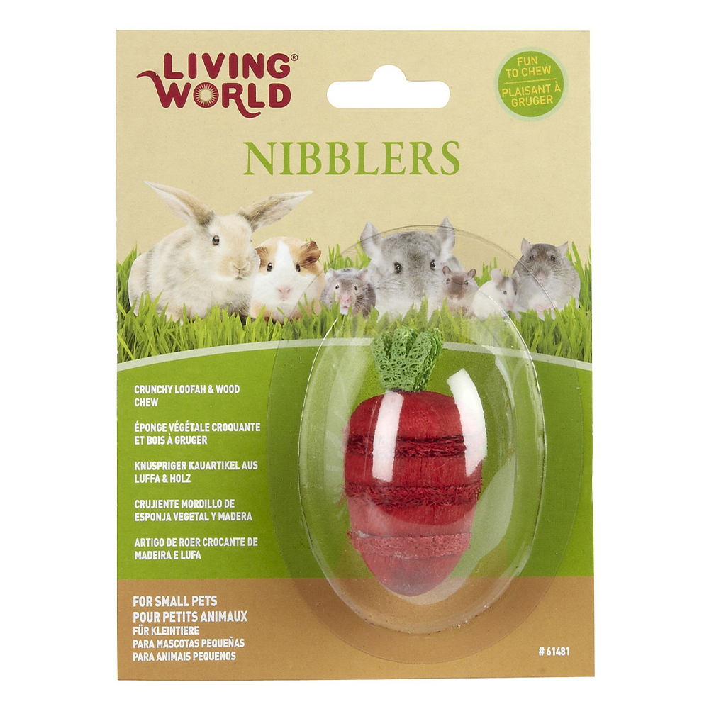 Living World Nibbler Wood Loofah Strawberry Chew for Small Animals