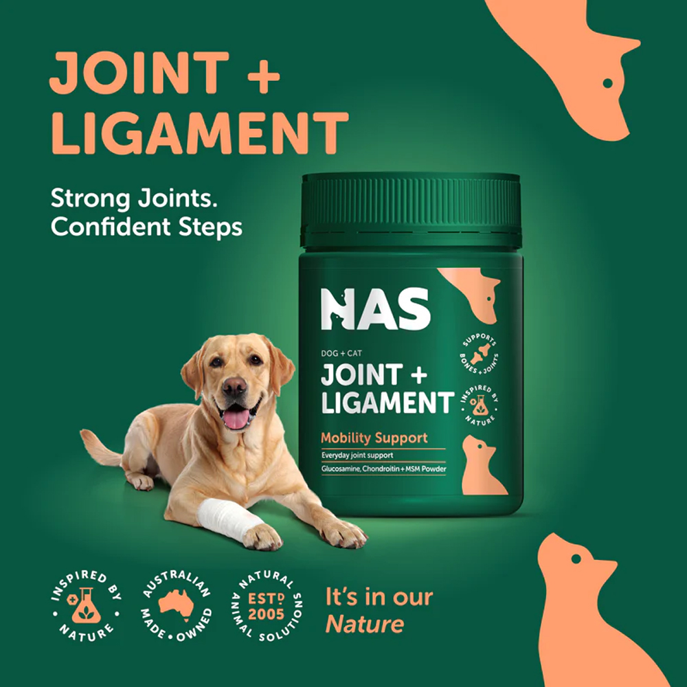 Natural Animal Solutions (NAS) Joint & Ligament Support Powder for Dogs and Cats