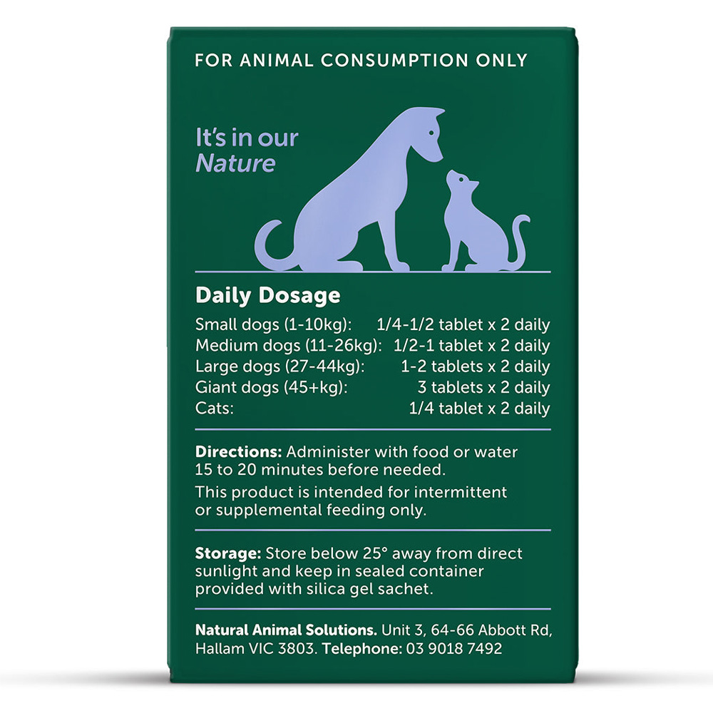 Natural Animal Solutions Calm Tablets for Dogs and Cats