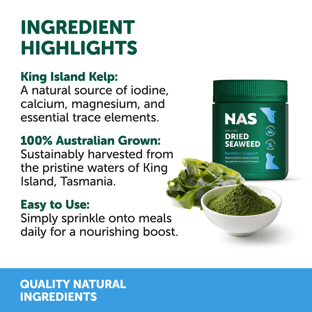 Natural Animal Solutions (NAS) Dried Seaweed for Dogs and Cats