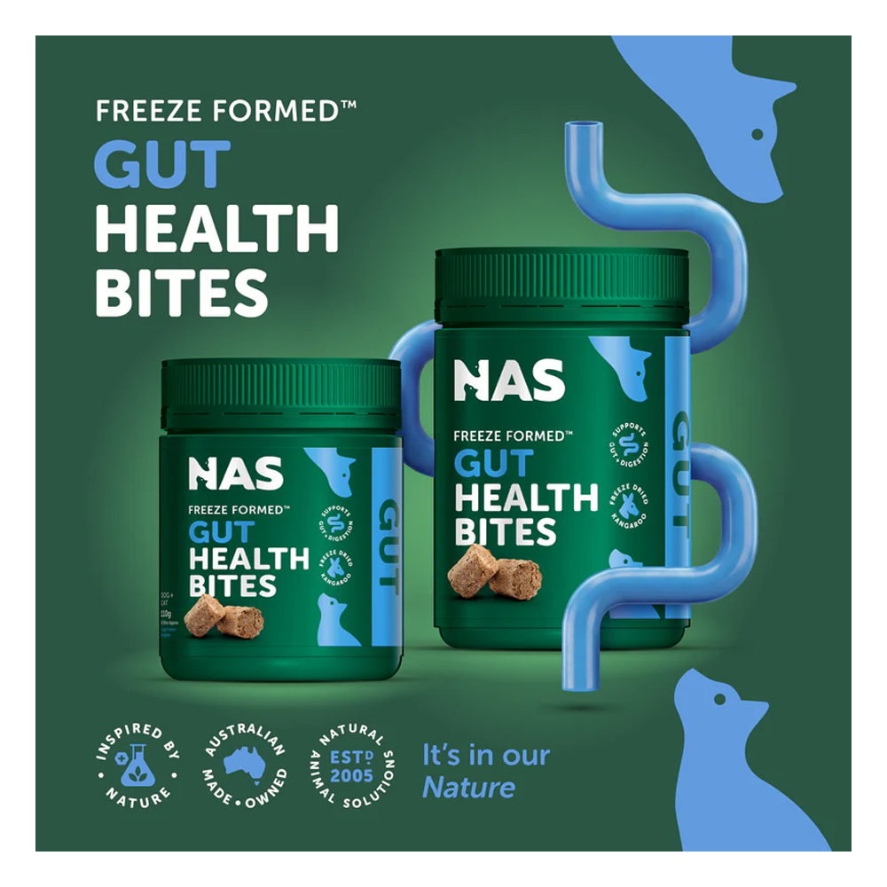 Natural Animal Solutions NAS Freeze Formed Gut Health Bites for Dogs & Cats