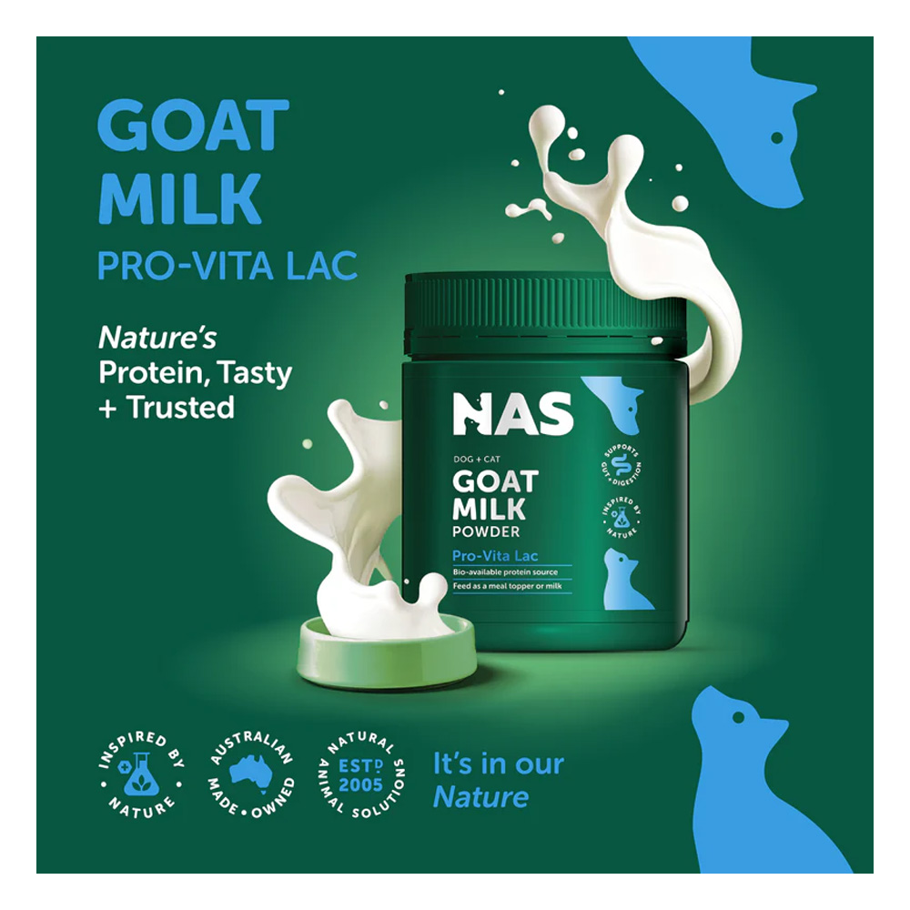 Natural Animal Solutions (NAS) Goat Milk Powder for Dogs & Cats