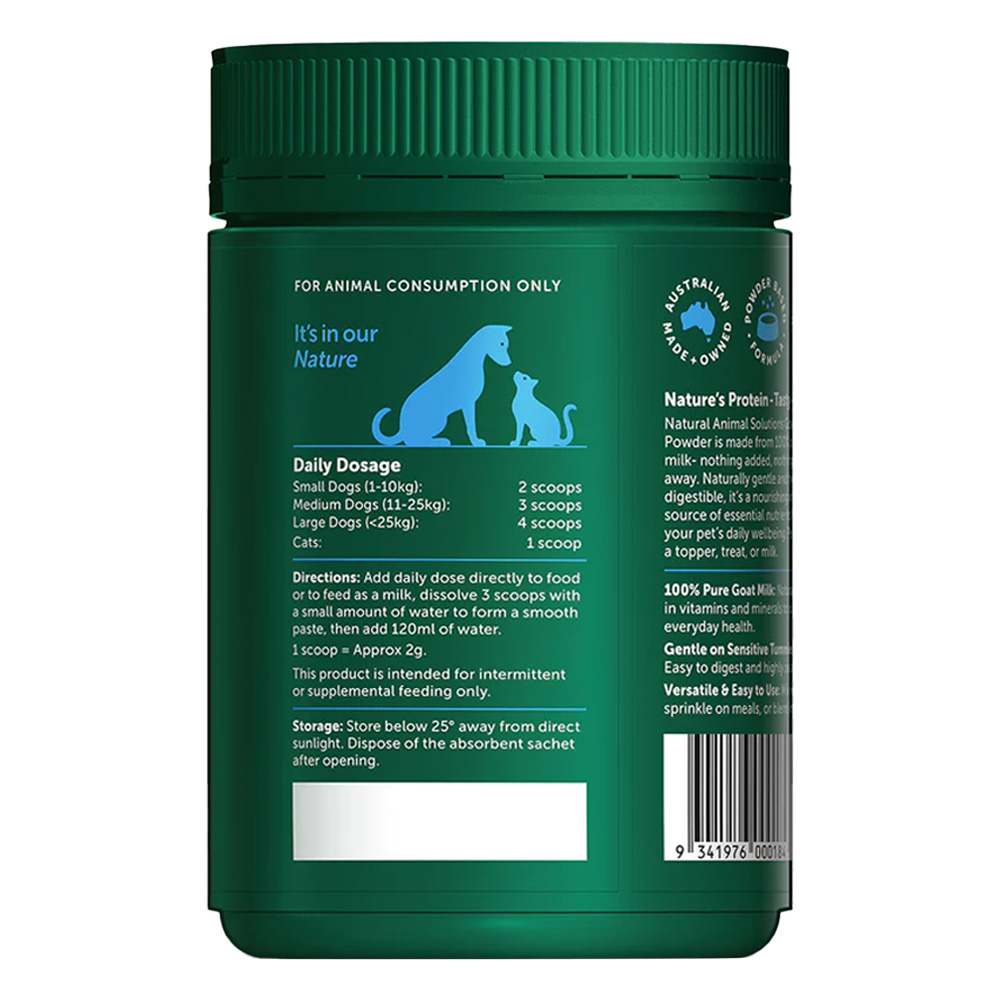 Natural Animal Solutions (NAS) Goat Milk Powder for Dogs & Cats