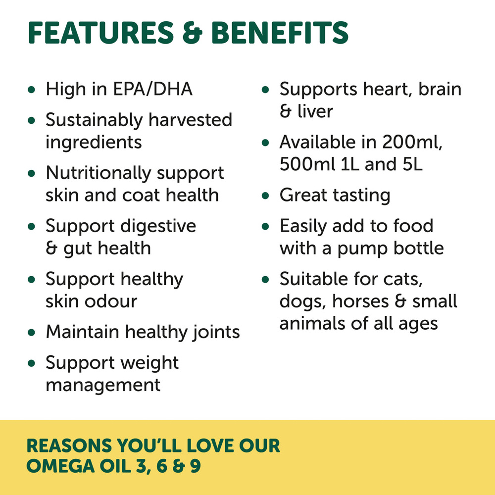Natural Animal Solutions Omega 3,6 & 9 Oil for Dogs and Cats