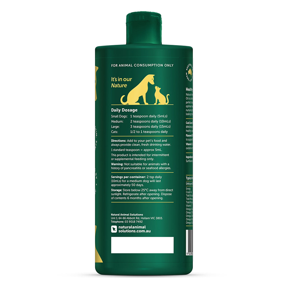 Natural Animal Solutions Omega 3,6 & 9 Oil for Dogs and Cats