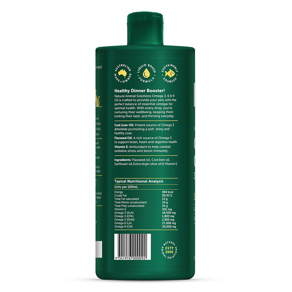Natural Animal Solutions Omega 3,6 & 9 Oil for Dogs and Cats