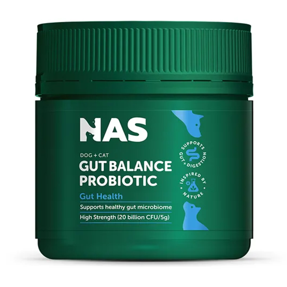 Natural Animal Solutions (NAS) Gut Balance Probiotic Supplement for Dogs and Cats