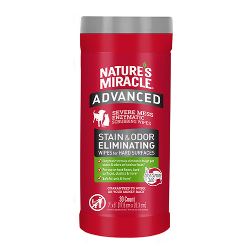 Nature's Miracle Advanced Stain & Odor Eliminating Wipes for Dogs & Cats for Dog Supplies