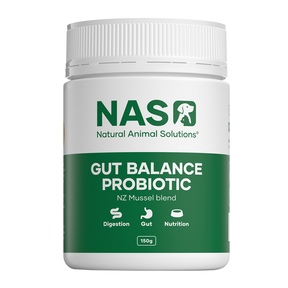 Natural Animal Solutions (NAS) Gut Balance Probiotic Supplement for Dogs and Cats - NZ Mussel Blend