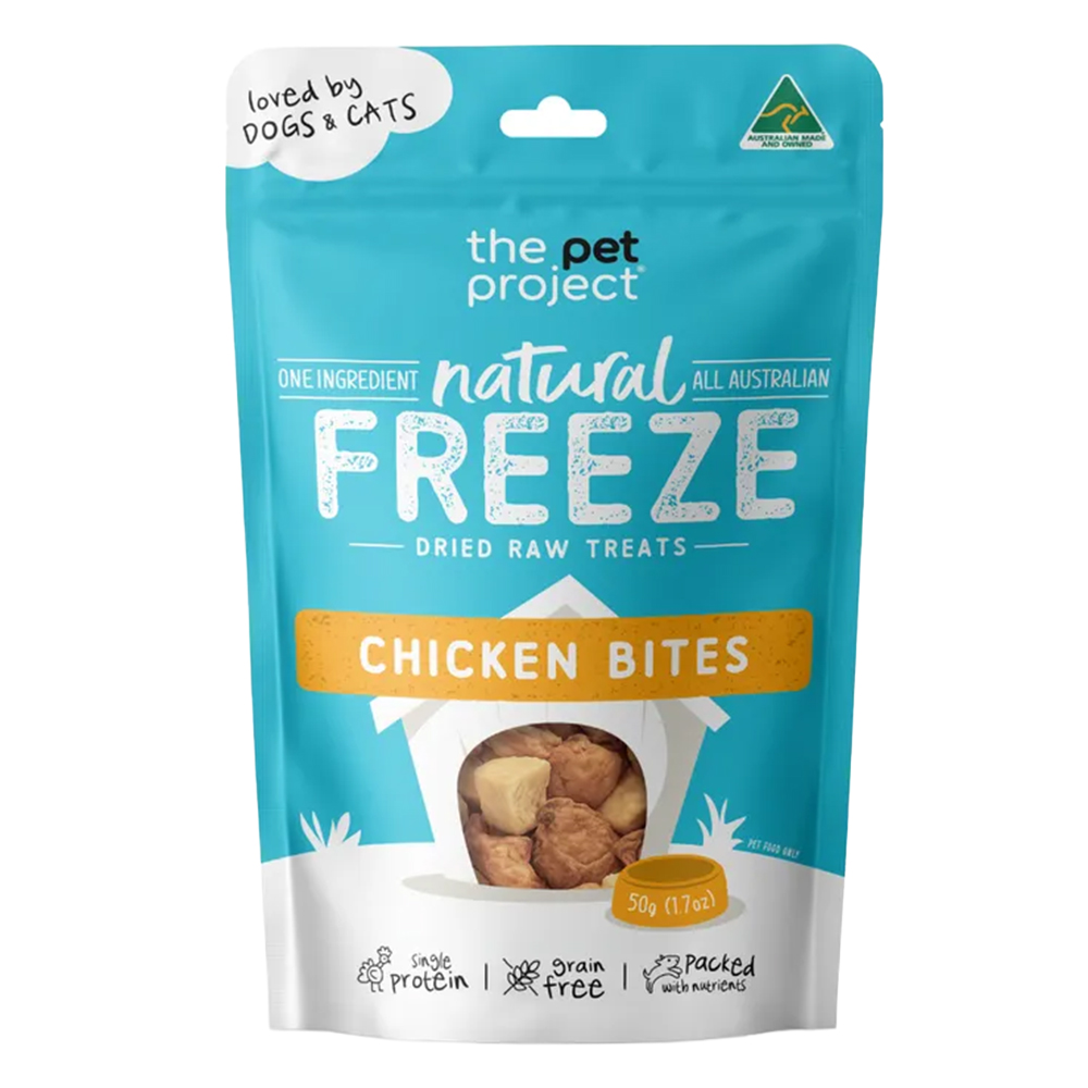 The Pet Project Natural Freeze Dried Chicken Bites Dog Treats