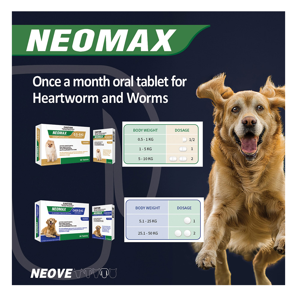 Neomax Allwormer Tablets For Small Dogs 0.5 To 5 Kg
