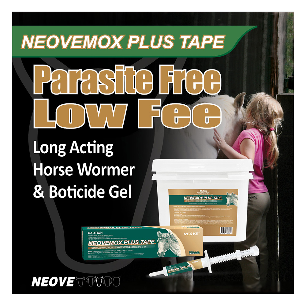 Neovemox Plus Tape Long Acting Horse Wormer and Boticide Gel 11.8 Gms