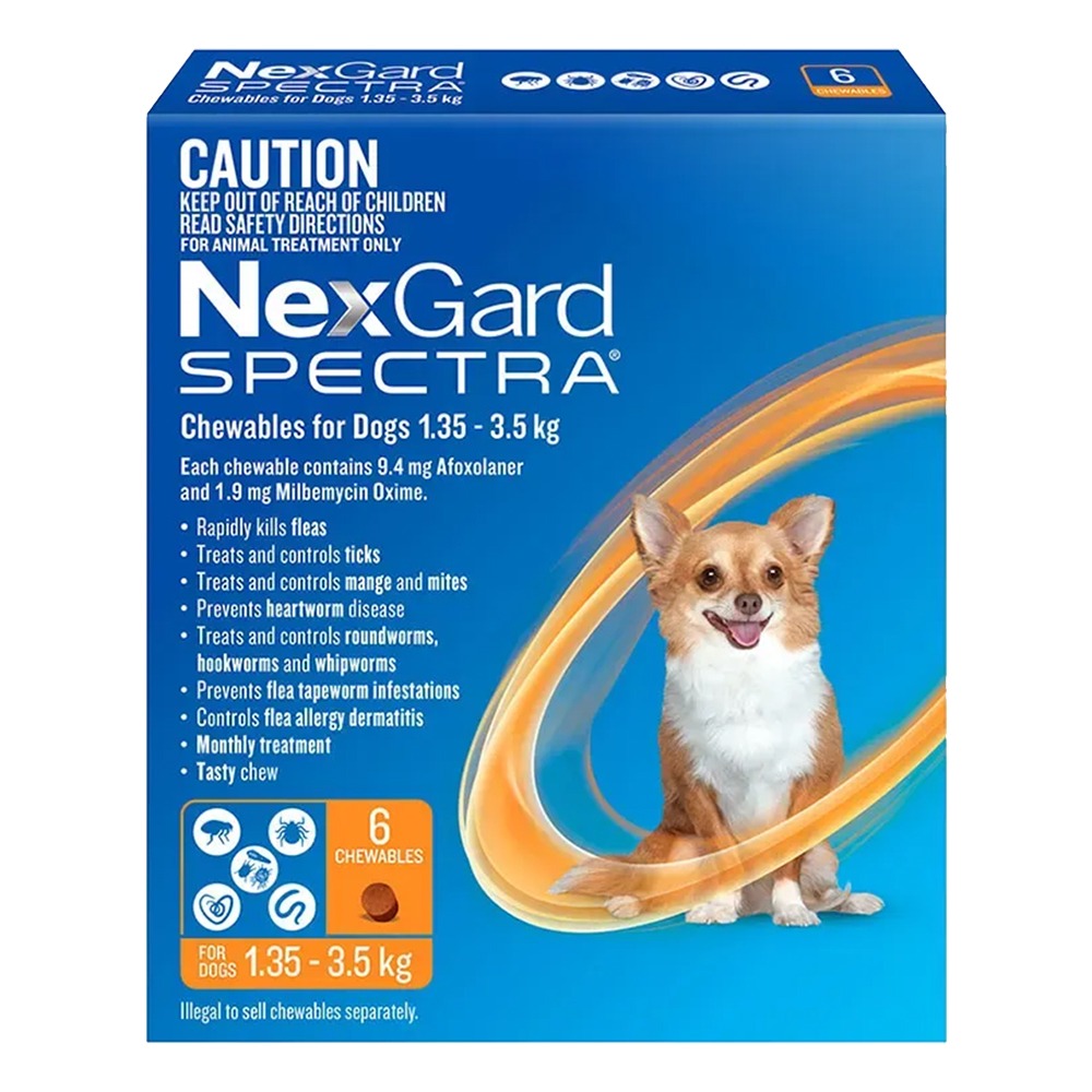Nexgard Spectra Very Small Dogs (1.35 - 3.5kg) Orange