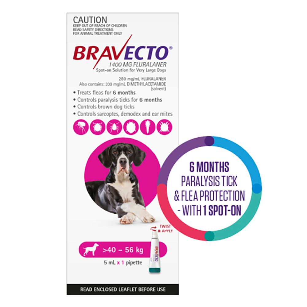 Bravecto Spot On for X-Large Dogs (40 - 56 kg) Pink