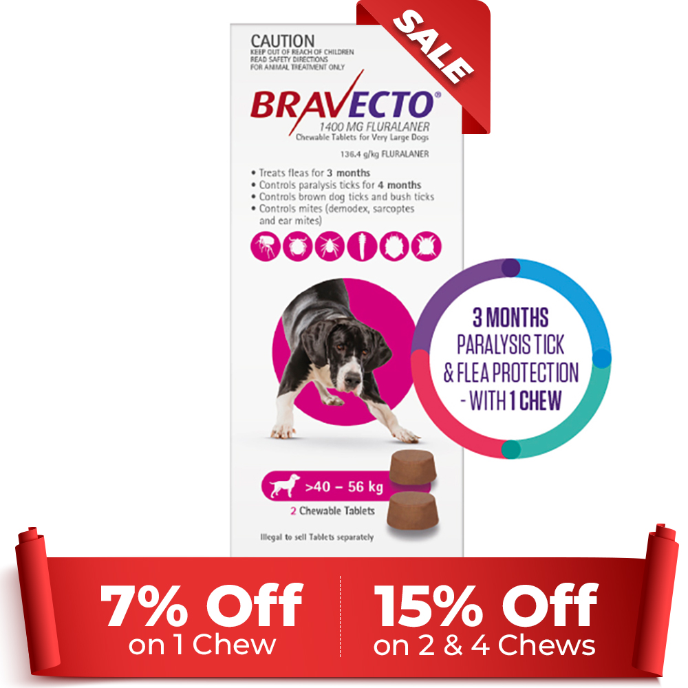 Bravecto For Extra Large Dogs 40-56Kg (Pink)