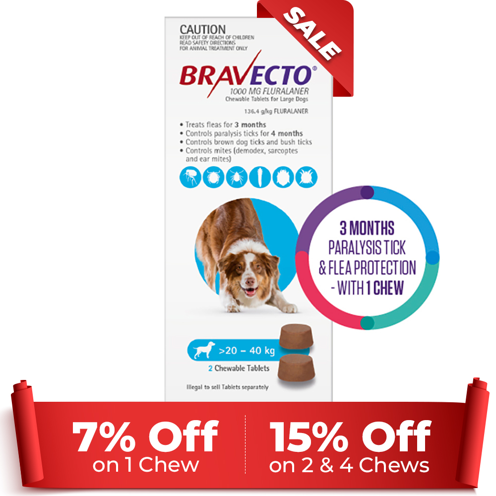 Bravecto For Large Dogs 20-40kg (Blue)