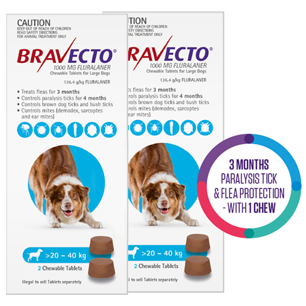 Bravecto For Large Dogs 20-40kg (Blue)