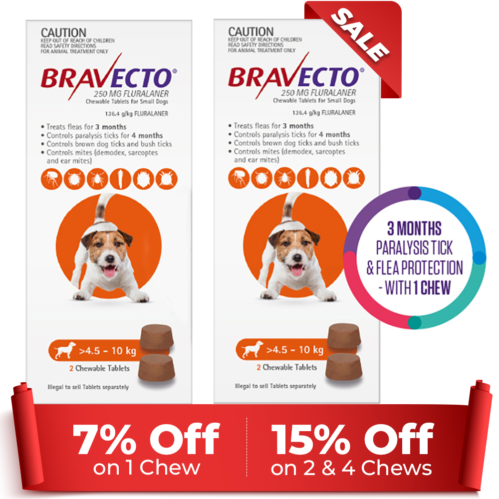 Bravecto For Small Dogs 4.5-10Kg (Orange)