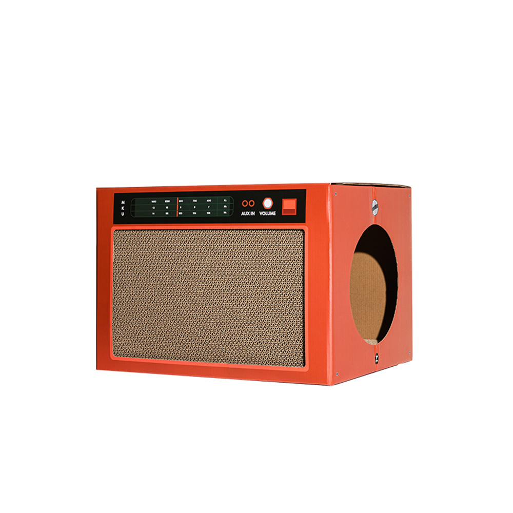 Pawzcity Vintage Speaker Cat Scratching House A