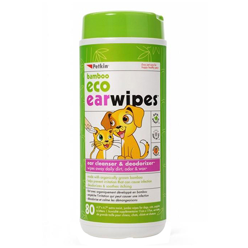 Petkin Bamboo Eco Ear Wipes for Dogs and Cats for Dog Supplies