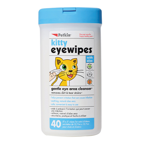 Petkin Kitty Eye Wipes for Cats and Kittens for Cat Supplies