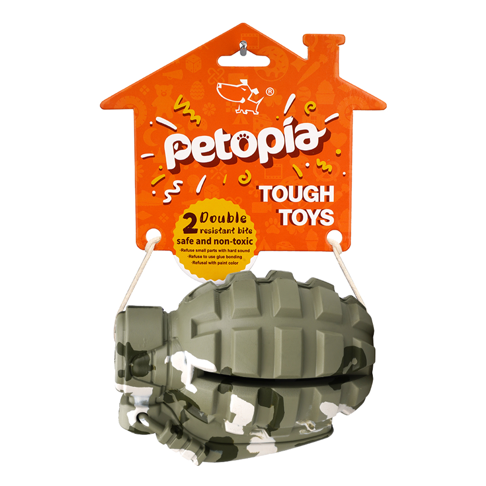 Petopia Ultra Tough Dog Toy Hand Grenade  1 Pack