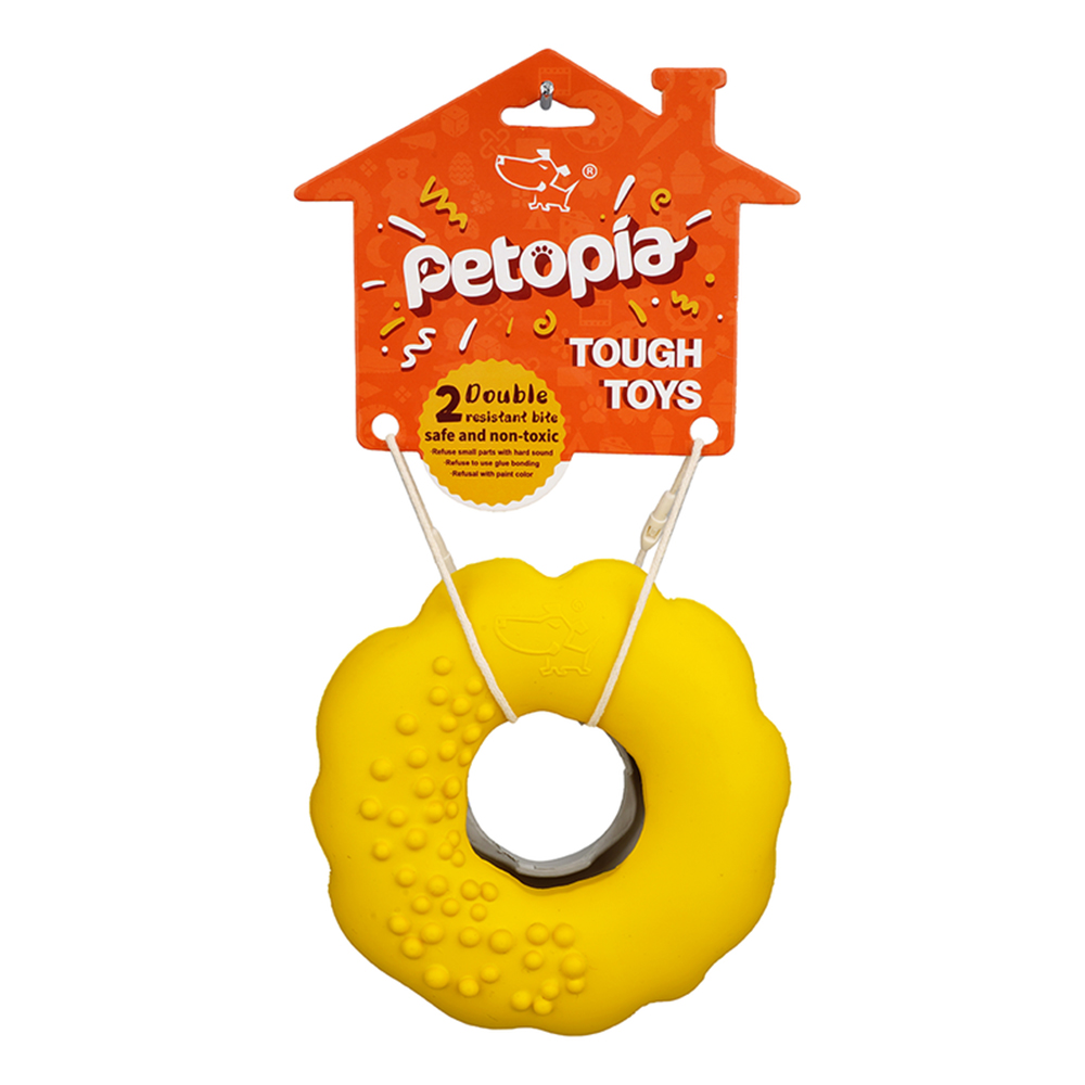 Petopia Ultra Tough Dog Toy Mochi Donut  1 Pack