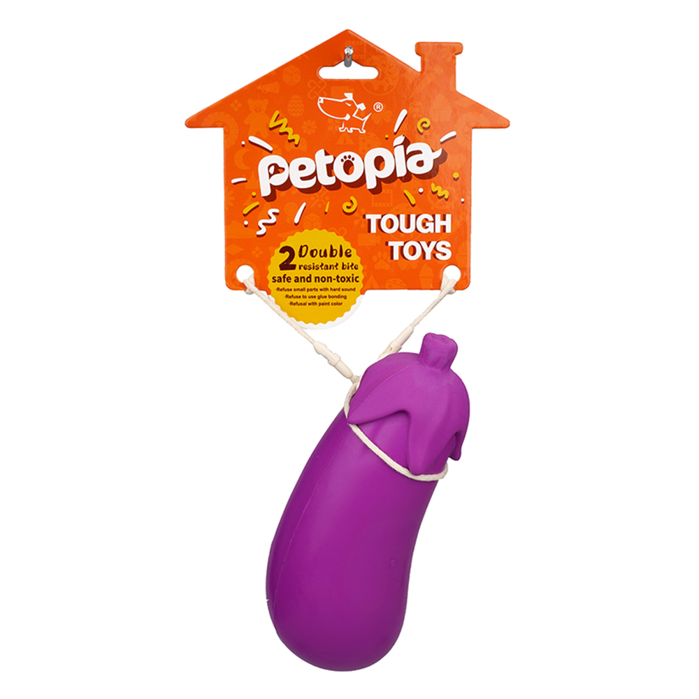 Petopia Ultra Tough Dog Toy Stuffed Eggplant Small 1 Pack