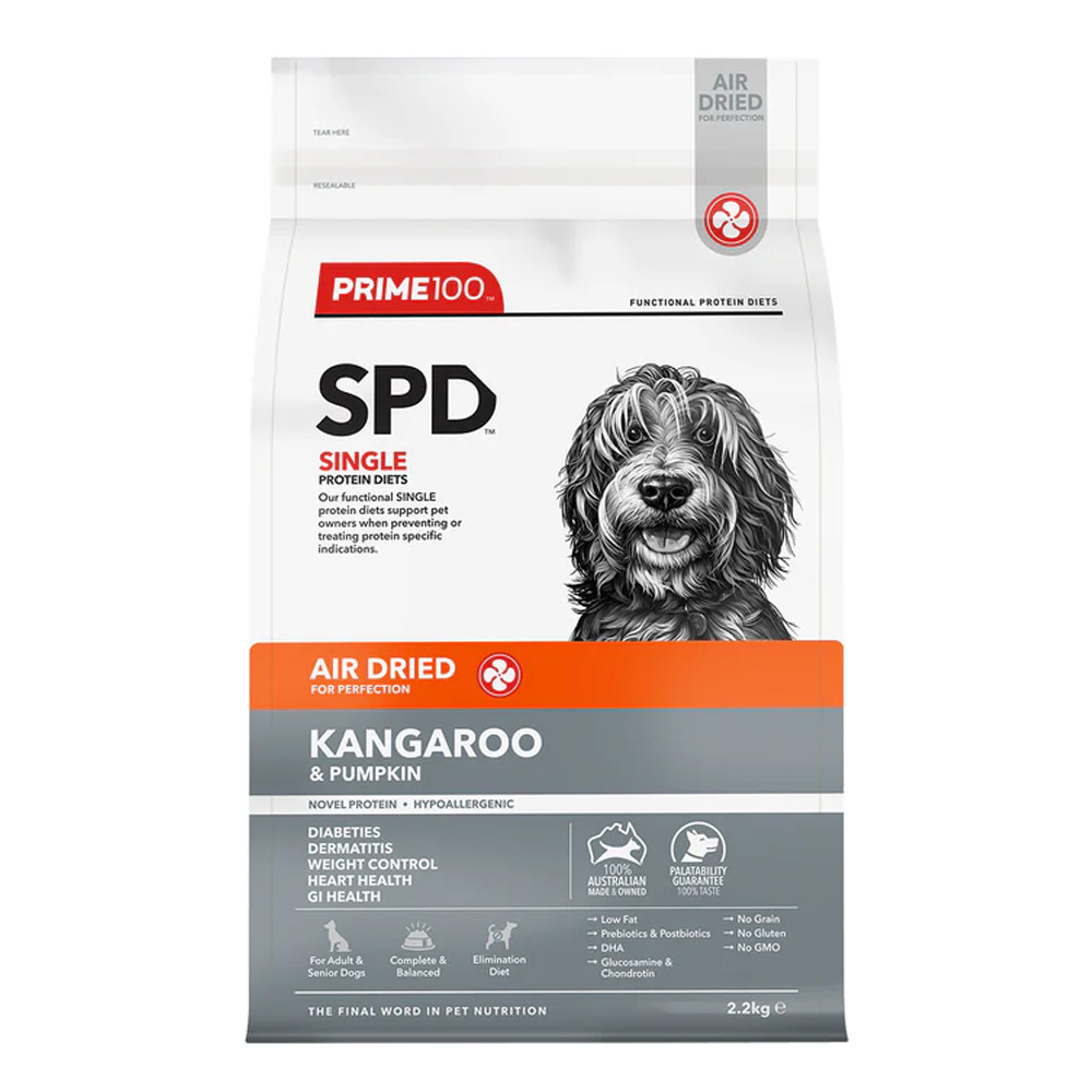 Prime100 SPD Single Protein Diets Air Dried Kangaroo & Pumpkin All Life Stages dry dog Food
