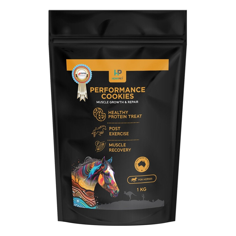 HempPet Performance Cookies Muscle Growth & Repair Treats for Horses for Horse Supplies