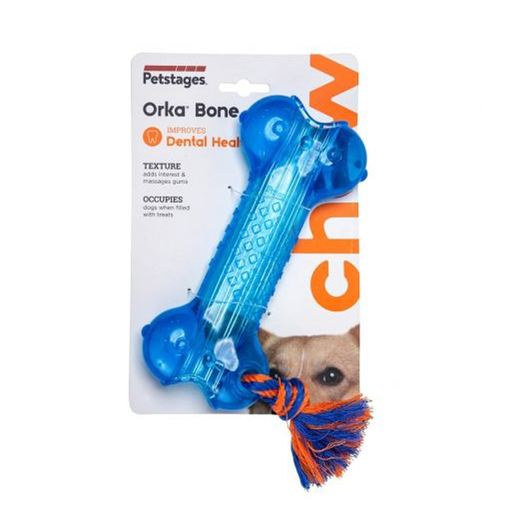 Petstages Orka Chew Toy Bone - Blue 1 Pack