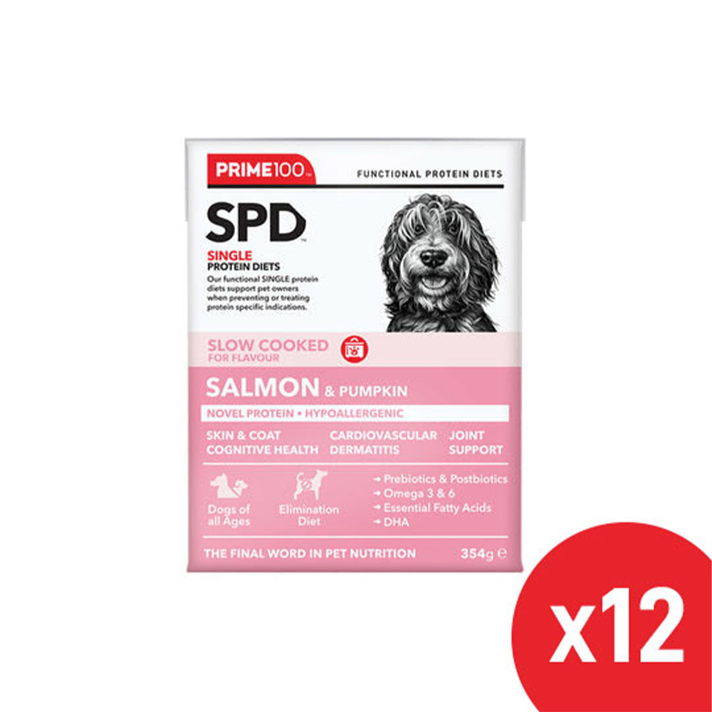 Prime100 SPD Single Protein Diets Slow Cooked Salmon & Pumpkin Wet Dog Food 354 Gm