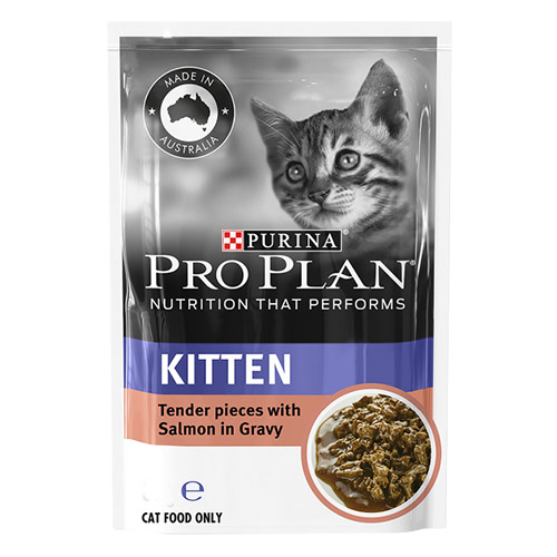 Pro Plan Kitten Tender Pieces with Salmon in Gravy Wet Cat Food 85gm
