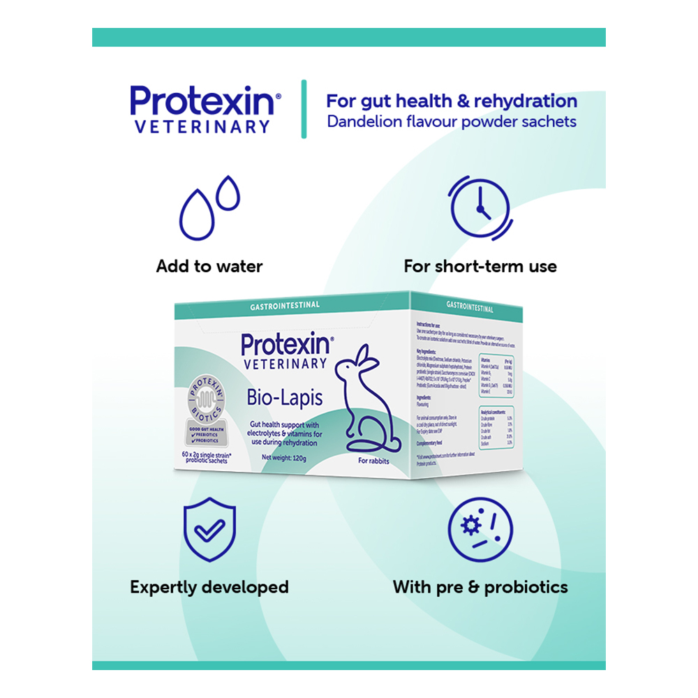 Protexin Veterinary Bio-Lapis Gut Health Support With Electrolytes & Vitamins for Rabbits 2gms