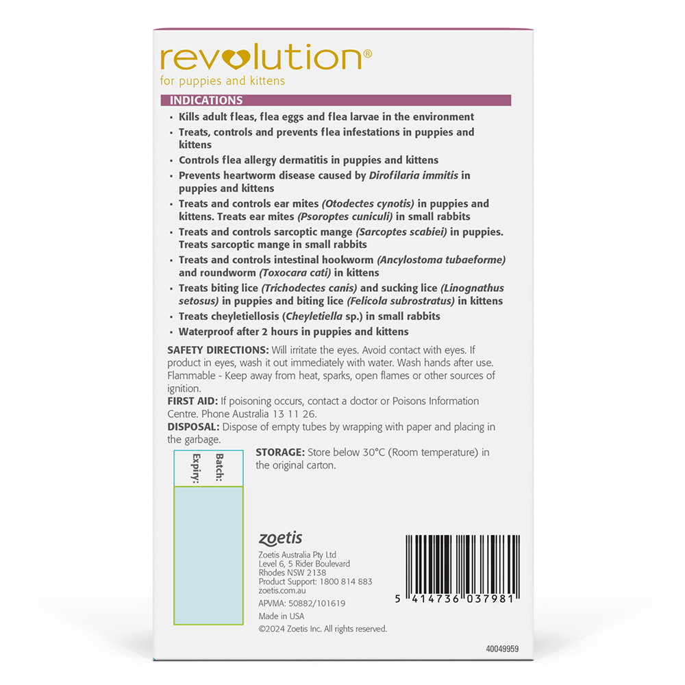 Revolution (Selamectin) For Puppies upto 2.5Kg (Pink)