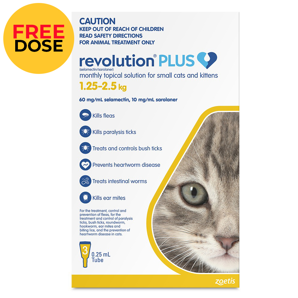 Revolution Plus for Kittens and Small Cats 1.25 - 2.5Kg (Yellow)