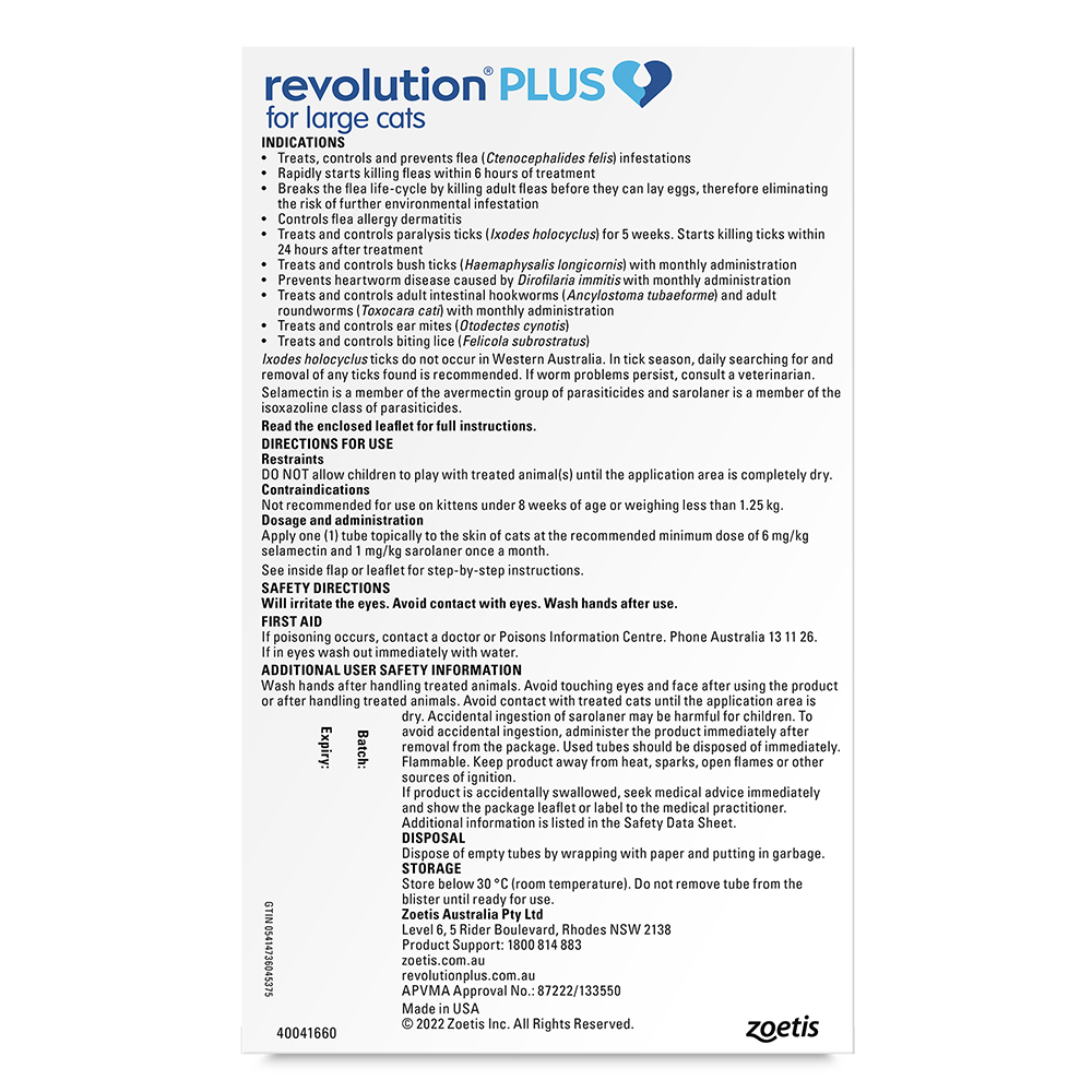Revolution Plus for Large Cats 5.1 - 10Kg (Green)