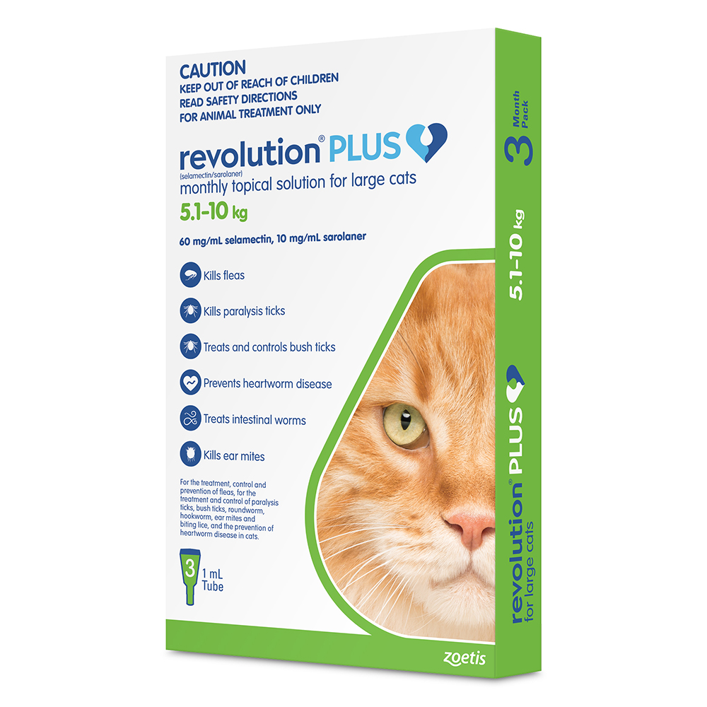 Revolution Plus for Large Cats 5.1 - 10Kg (Green)