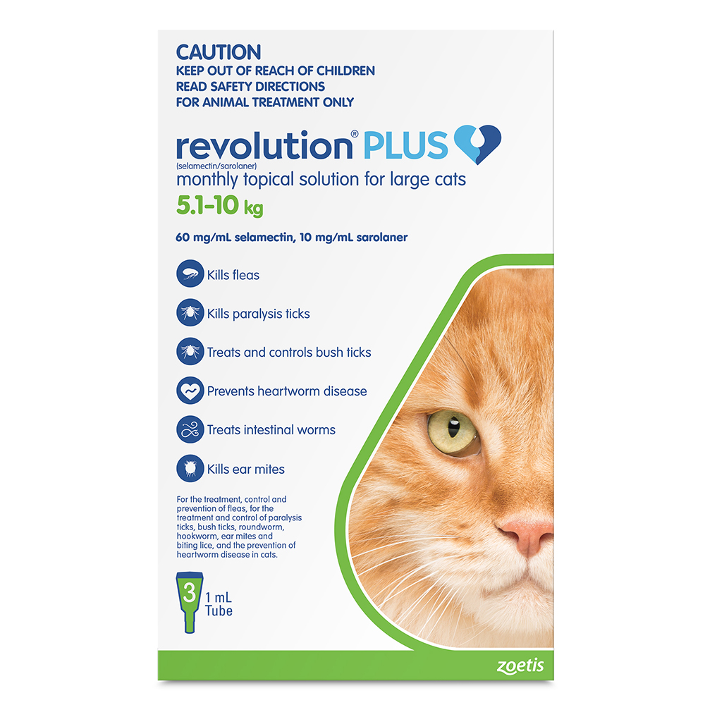 Revolution Plus for Large Cats 5.1 - 10Kg (Green)