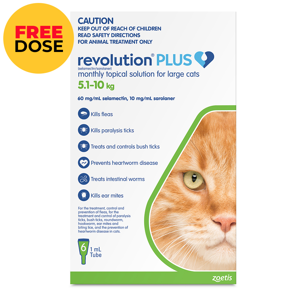 Revolution Plus for Large Cats 5.1 - 10Kg (Green)